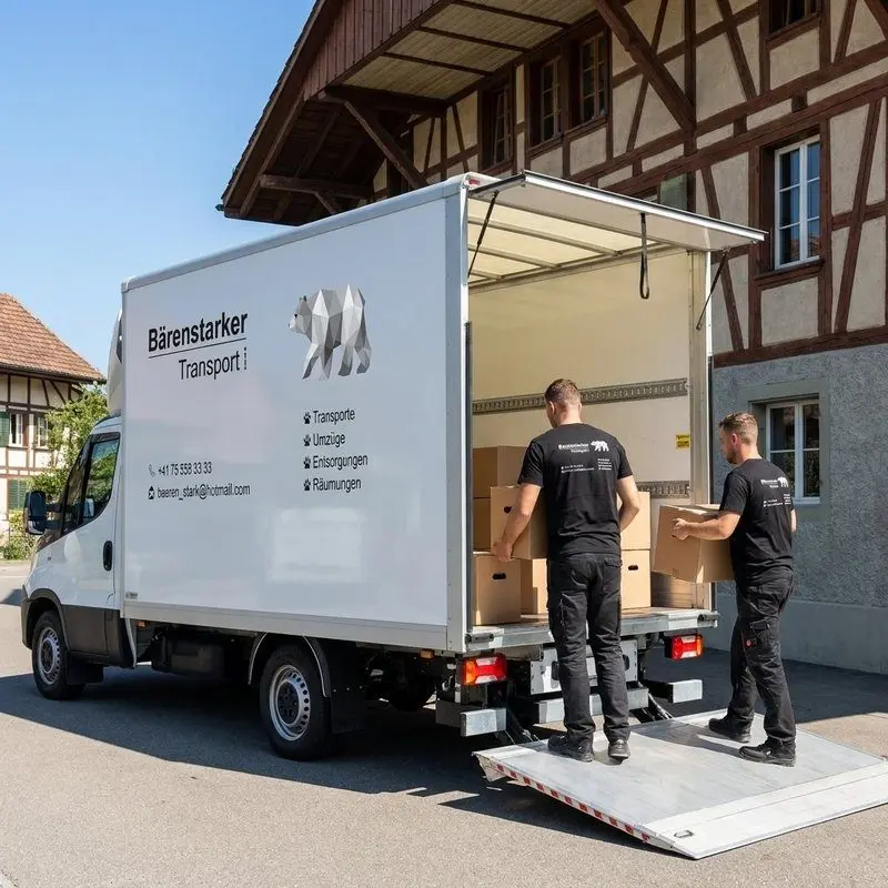 Bärenstarker Transport Team beim Beladen